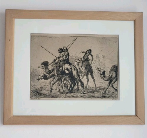 Gravure orientalisme caravane - gravure,