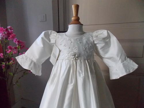 Robe bapteme neuf - robe, soie