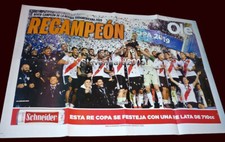 RIVER PLATE CHAMPION 2019 SOUTH AMERICAN RECUP - 85 x 57 cm Poster