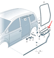 VW SHARAN 7N Pièce d'écartement de porte coulissante inférieure 7N0843957