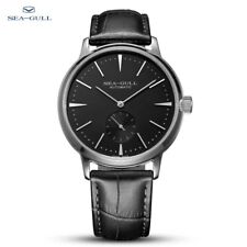 SEA GULL Montre homme Automatique Couleur Full Black Bracelet Cuir