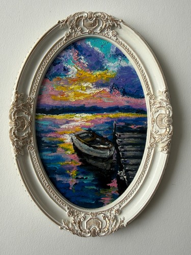 Tableau bateau coucher - , de