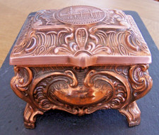 PETIT COFFRET  En Métal Bi Ton BEL Objet de Vitrine Range Bijoux Médicament