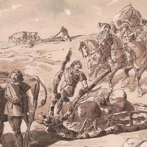 1886 lithographie préhistoire - 1886,