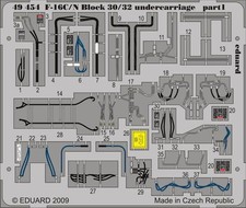 EDUARD 49454 PHOTODECOUPE AVION F-16C/ N BLOCK 30/32 UNDERCARRIAGE 1/48 (FOR TAM