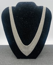 Tiffany & Co.Vintage Elsa Peretti Argent Sterling Maille V Écharpe Collier Bib