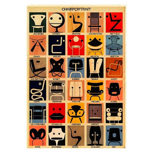 Affiche chaises modernistes - affiche,