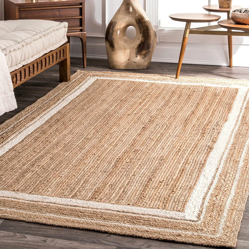 Tapis beige blanc rectangle - tapis,