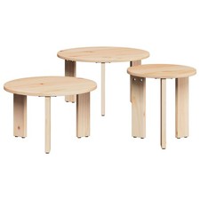 Table basse 3 pcs Bois massif