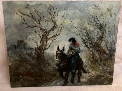Tableau huile paysage rural - huile,
