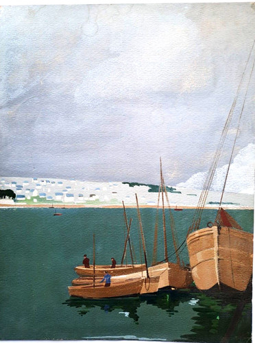 Ancien dessin gouache - ancien,