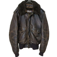 Schott Boa Collar Liner Leather Jacket Blouson Men Size 38 Biker Genuine