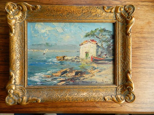 Ancien tableau marin huile - ancien,