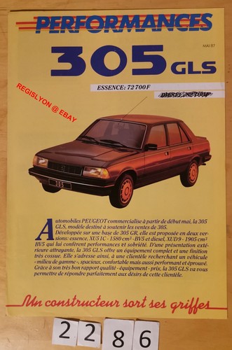 Perfomances peugeot 305 - peugeot, gls