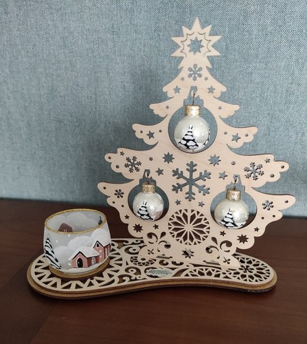 Photophore sapin avec boules - photophore,