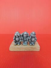 BEAUTIFUL LEAD PATINA SET: THE 3 MONKEYS OF WISDOM