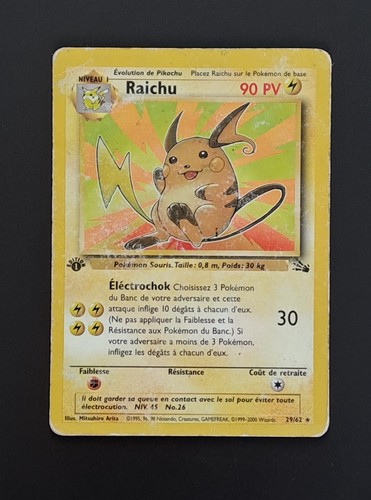 Carte pokémon raichu 62 - raichu, 29/62