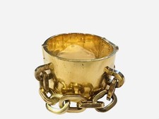 LOUIS VUITTON Goldtone Metal Lock Me Manchette Wide Cuff Bracelet