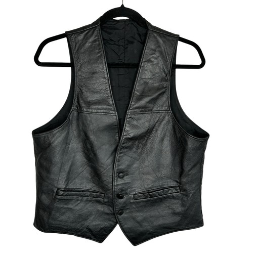 Vintage leather vest - leather, mens