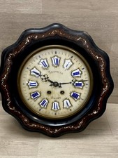 1890-1920s Oeil de Boeuf Bulls Eye Clock “Surville Buchy” MOP Inlay French 