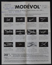 Advertising catalogue 1939 model making MODEVOL Isère model aviation aircraft