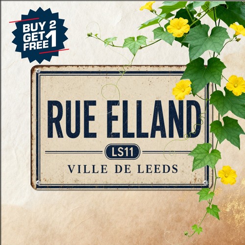 Rue distressed french slogan - distressed,