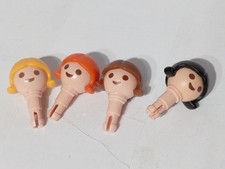 PLAYMOBIL X4 TÊTES CHEVEUX VARIÉS FIGURINE FILLES ÉCOLE FERME JARDIN PARC