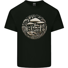 Mushroom Circle Foraging Fungi Forage Mens Cotton T-Shirt Tee Top