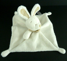 21. DOUDOU PLAT SIMBA NICOTOY LAPIN ECRU BLANC BANDANA FOULARD MARRON BEIGE TBE