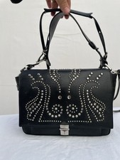 Zadig & Voltaire Optimiste + Clous Black Studded Leather Bag Made in Italy