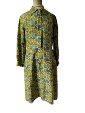 ROBE FLEURIE BLEU VERT COTON