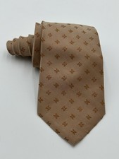 Celine Mens Bronze Foulard Geometric Crests Silk Tie Necktie Made in Italy
