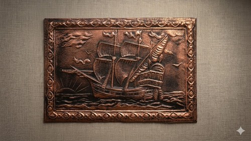 Tableau ancien cuivre - tableau, en