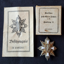 German Fighters Cross of Honor Set 1914-1918 Box and Certificate