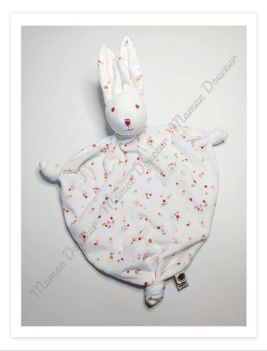 Doudou plat triangle - triangle, lapin
