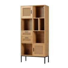 Salon Etagère Verticale Étagère Armoire Rotin 75x167,5 CM à Livres