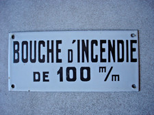 Plaque émaillée ancienne bouche d'incendie