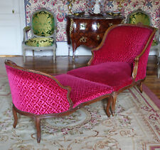 Duchesse / chaise longue - époque Louis XV - velours Bonvallet