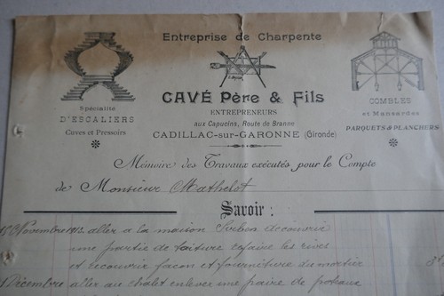 Facture 1913 entreprise - facture,