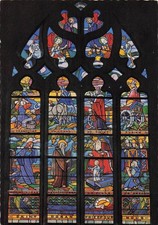 29 LOCRONAN STAINED GLASS WINDOW OF THE CHAPEL OF PENITY TRACING THE LIFE OF SAINT