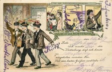 Gruss Von Der Musterung Postcard Restoration Or Mustering Out Of Army