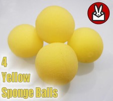 4 Jaune Doux Magique Multipliant Éponge Balles Clown Enfant Magie Mousse 4.4cm