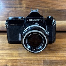 Nikkormat FTN Camera Black Nikkor 50mm F1.4 Lens No Batt For Light Meter TESTED-