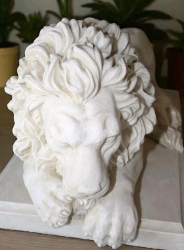 Statue lion endormi jardin - lion,