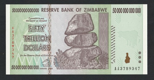 Trillion dollars zimbabwe - 50, dollars,