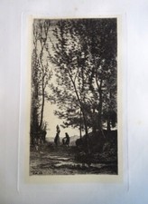 Tancrède ABRAHAM (1836-1895) EAU FORTE PAYSAGE CREPUSCULE CLAIR OBSCUR dlg COROT