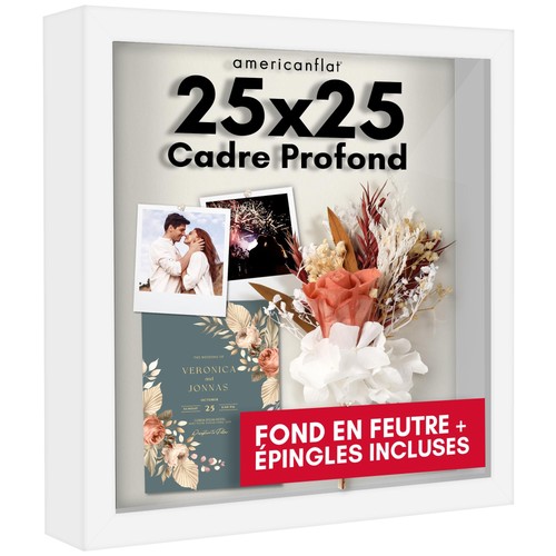 Cadre profond 25x25 blanc - cadre,