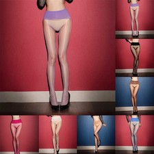 Collant femme élégant taille haute transparent bas sans couture
