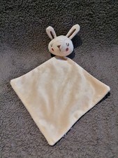 Doudou plat lapin beige marron