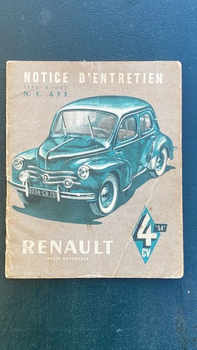 Notice entretien renault 4cv - notice,